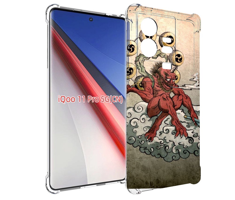 

Чехол бампер MyPads красный чертик на облаке для Vivo iQOO 11 Pr..., Прозрачный, Tocco