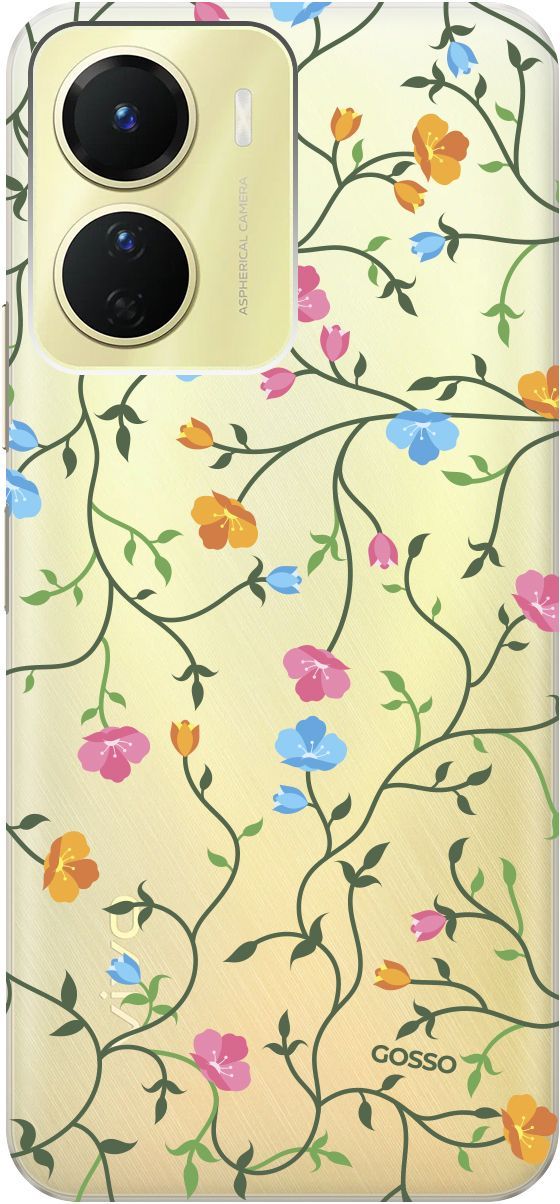 

Силиконовый чехол на Vivo Y16 с 3D принтом "Сurly Flowers" прозрачный, Прозрачный;голубой, 157757