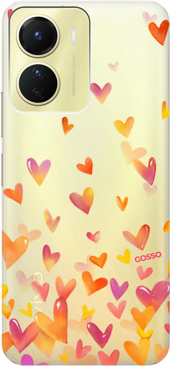 

Силиконовый чехол на Vivo Y16 с 3D принтом "Flying Hearts" прозрачный, Прозрачный;желтый, 157757
