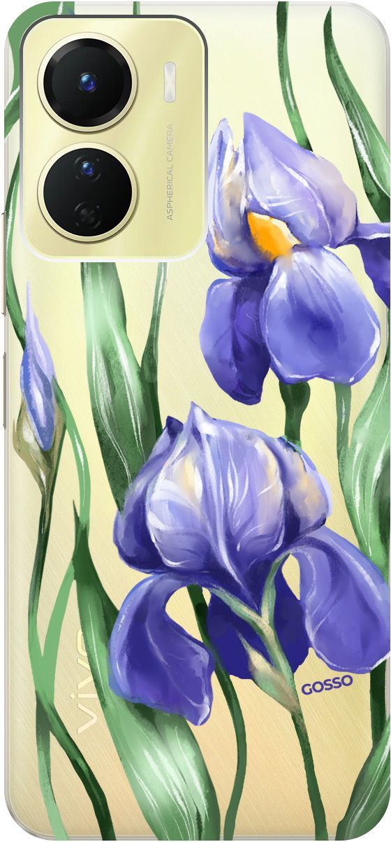 

Силиконовый чехол на Vivo Y16 с 3D принтом "Amazing Irises" прозрачный, Прозрачный;белый, 157757