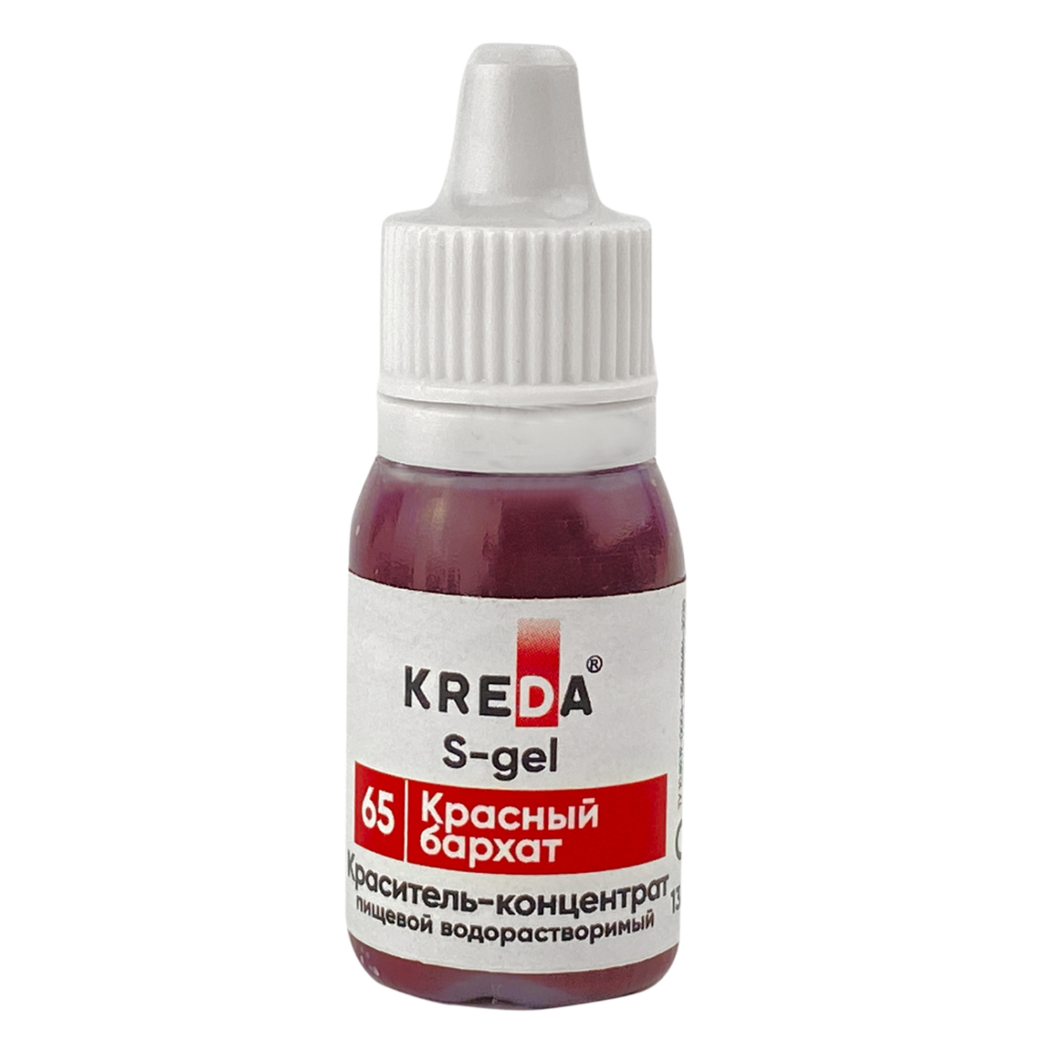 фото Краситель-концентрат s-gel креда (kreda) красный бархат №65 гелевый пищевой 13г