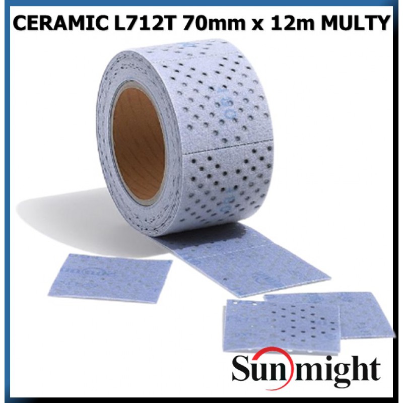 Шлифовальный материал SUNMIGHT 70мм*12м CERAMIC L712T Р220 76611