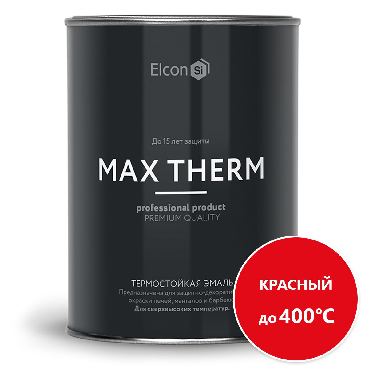 Термостойкая антикоррозийная эмаль Elcon до 400° красный (0.8 кг)