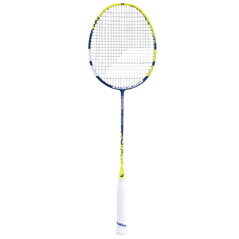 Ракетка для бадминтона Babolat X-Feel Origin Lite Strung, Blue/Yellow, 4U/4G