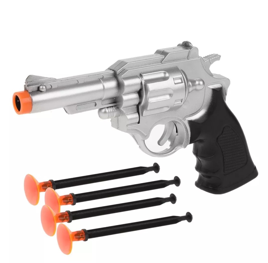 фото Игровой набор револьвер , стрелы с присосками 4 штуки, арт. m0343 yacco