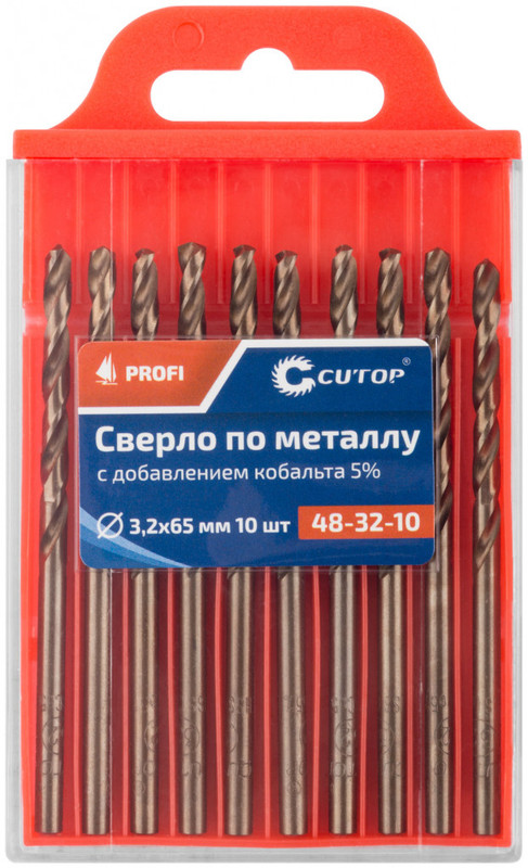 Сверло по металлу кобальтовое CUTOP PROFI 3,2 x 65 мм 10 шт 48-32-10