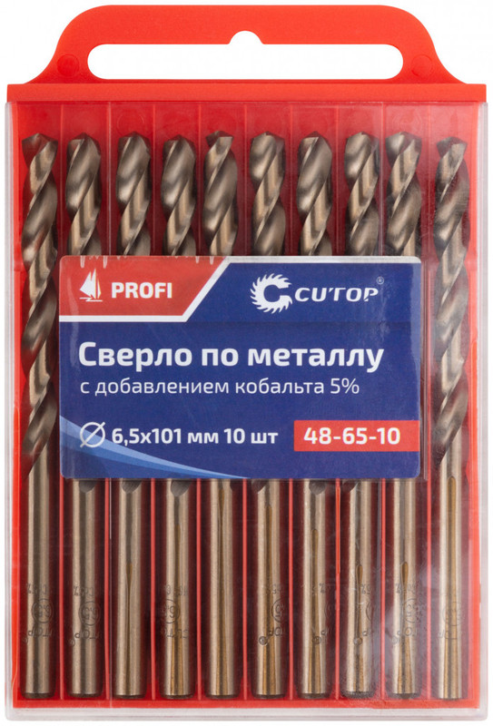 фото Сверло по металлу кобальтовое cutop profi 6,5 x 101 мм 10 шт 48-65-10