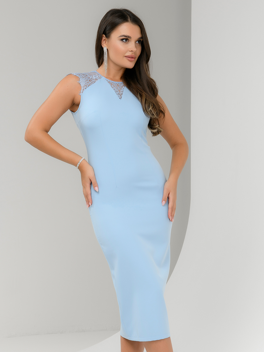 Платье женское 1001dress 0142101-02541 голубое 40 RU