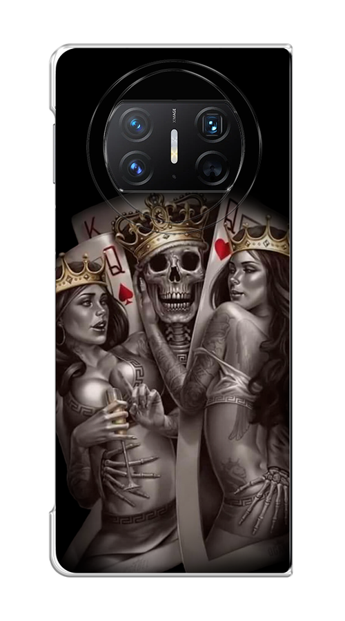 

Чехол на Huawei Mate X3 "Карты король и королевы", Серый;желтый, 6122450-1