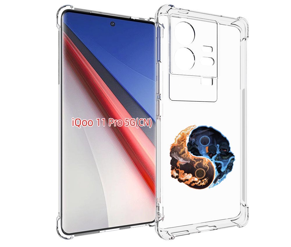 

Чехол бампер MyPads кс-го-инь-янь для Vivo iQOO 11 Pro противоуд..., Прозрачный, Tocco