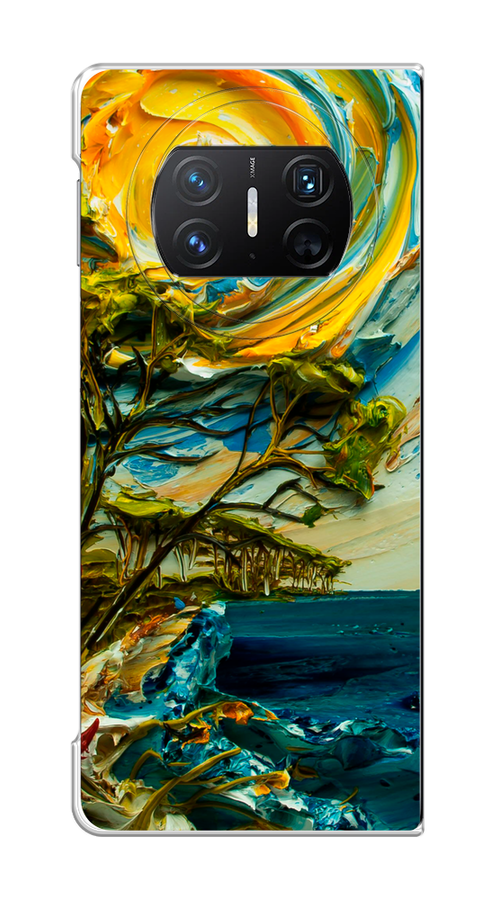 

Чехол на Huawei Mate X3 "Солнце живопись", Желтый;синий, 6122450-1
