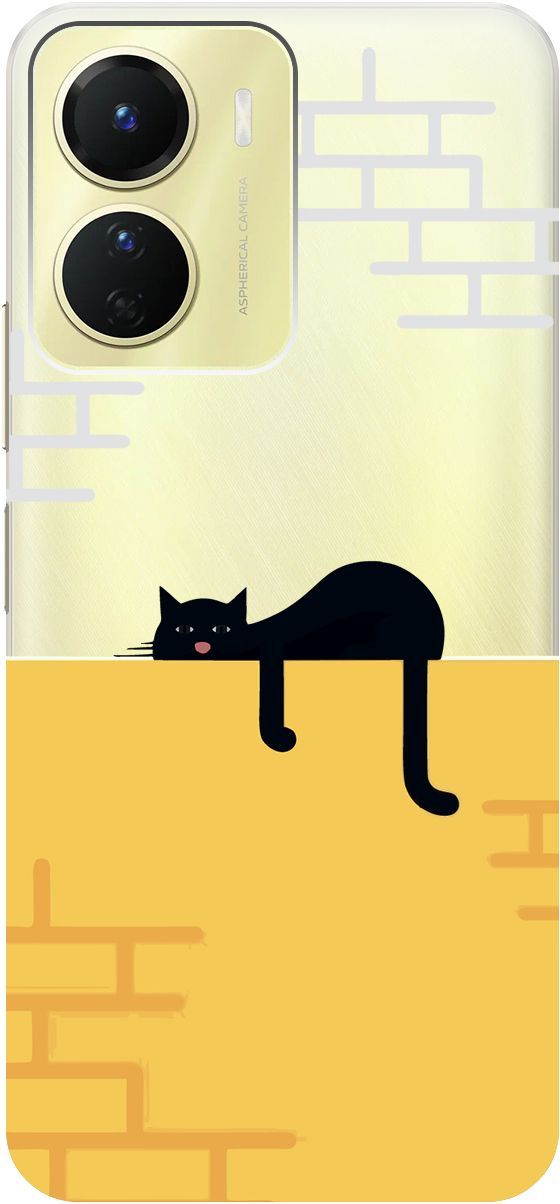 

Силиконовый чехол на Vivo Y16 с 3D принтом "Lazy Cat" прозрачный, Прозрачный;желтый, 157758