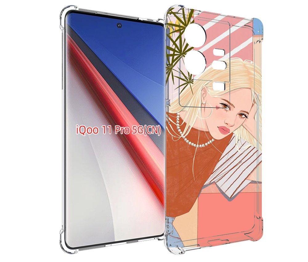 

Чехол бампер MyPads летняя-девочка женский для Vivo iQOO 11 Pro ..., Прозрачный, Tocco