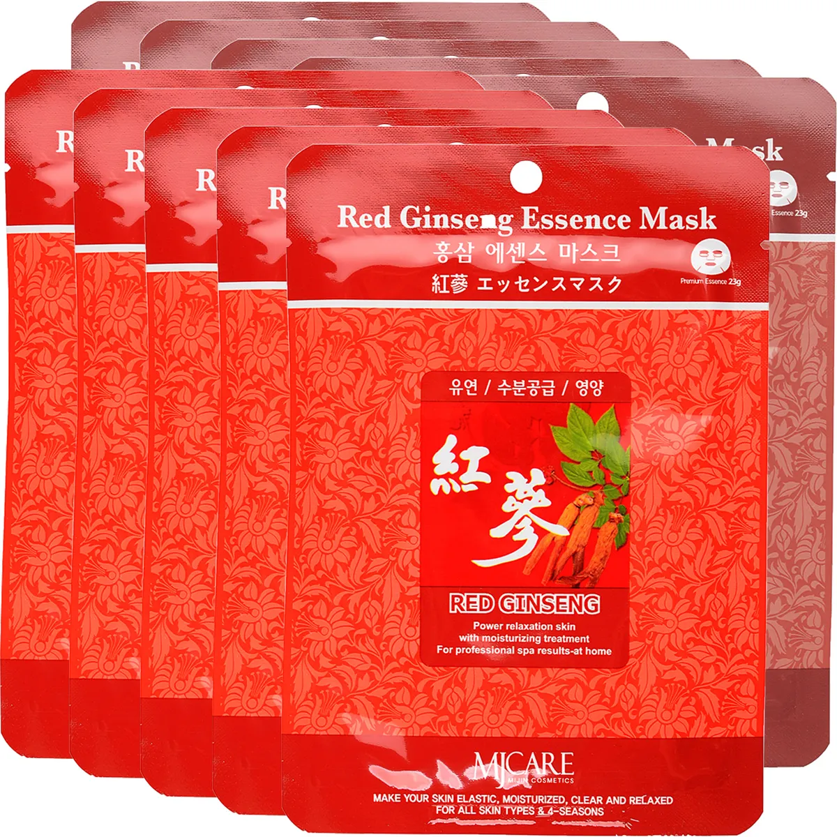 

Маска для лица Mijin Red Ginseng Essence Mask 25 мл 10 шт, 8809220801662