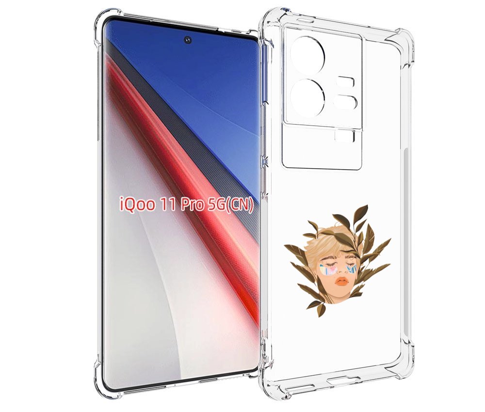 

Чехол бампер MyPads лицо-с-патчами для Vivo iQOO 11 Pro противоу..., Прозрачный, Tocco