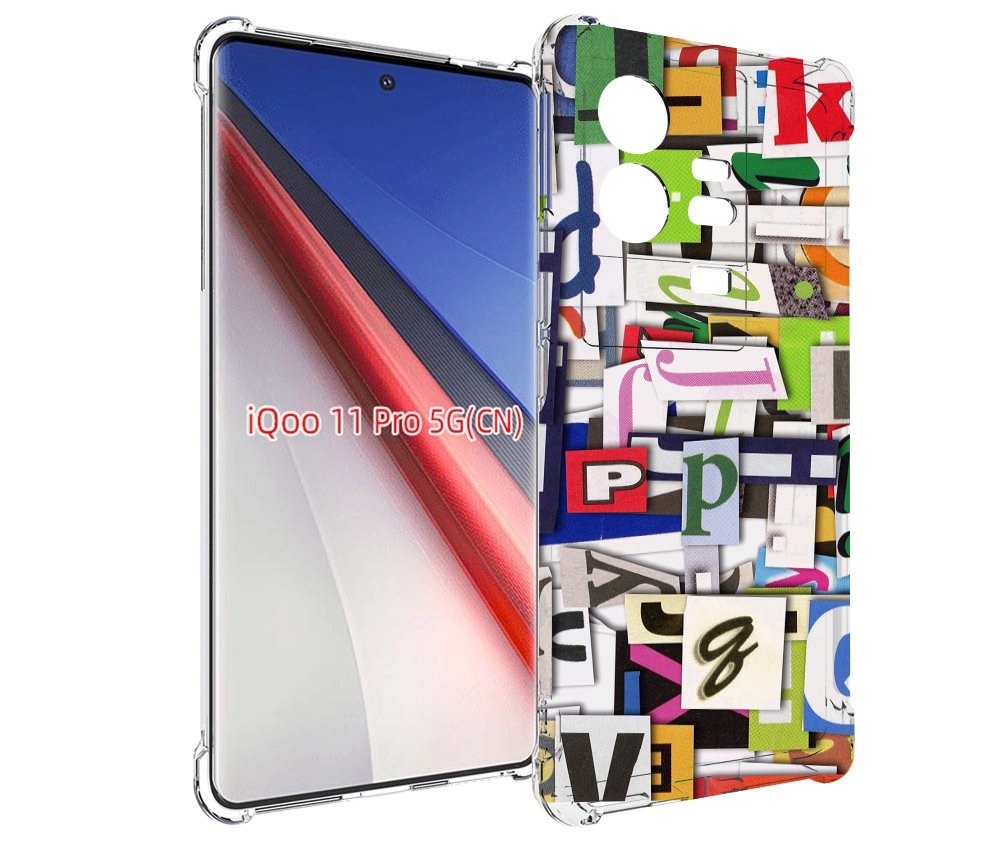 

Чехол бампер MyPads ломанные-буквы для Vivo iQOO 11 Pro противоу..., Прозрачный, Tocco