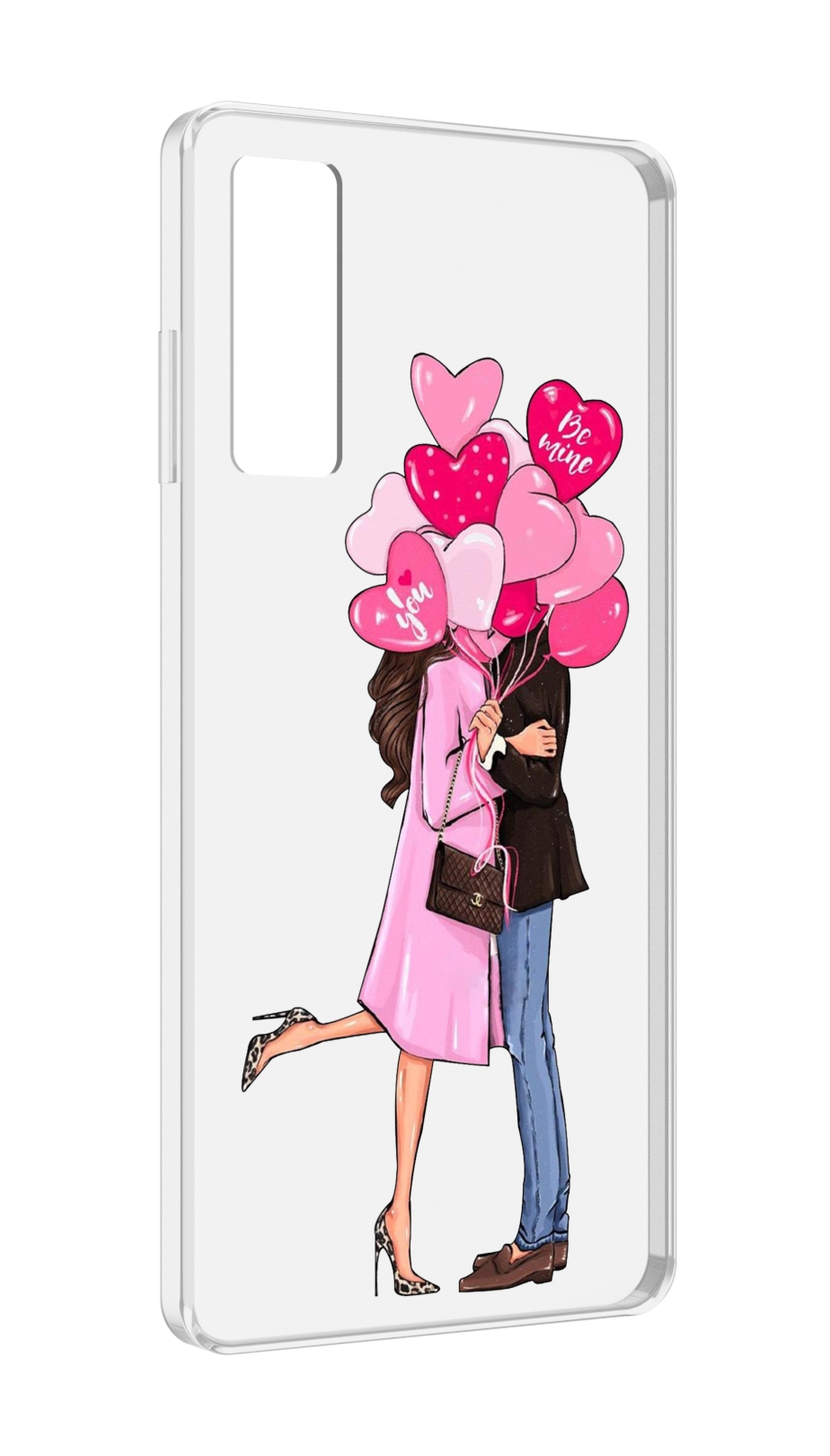 

Чехол MyPads девушка-с-парнем-сердечки женский для TCL 20 5G, Прозрачный, Tocco