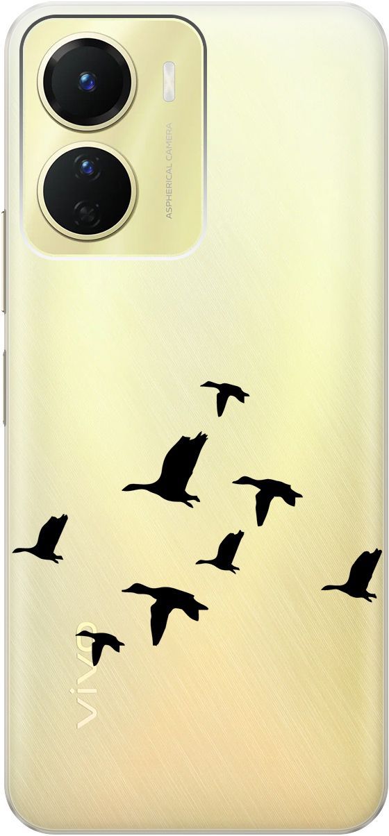 

Силиконовый чехол на Vivo Y16 с 3D принтом "Flock of Ducks" прозрачный, Прозрачный;черный, 157759