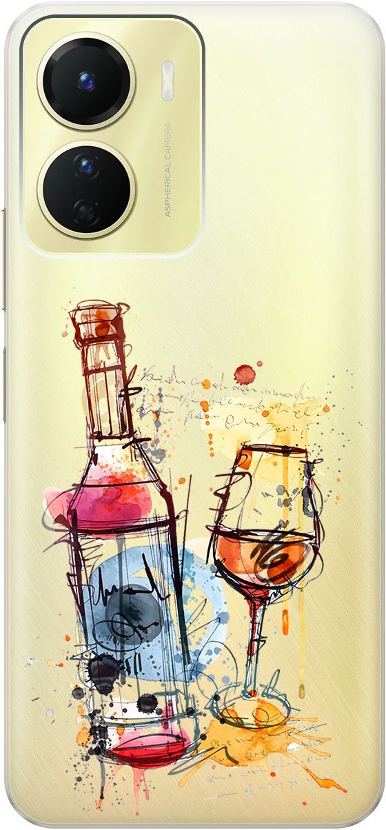 

Силиконовый чехол на Vivo Y16 с 3D принтом "Aquarelle Wine" прозрачный, Прозрачный;красный, 157759