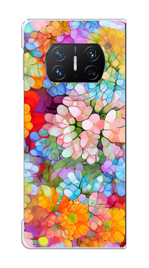 

Чехол на Huawei Mate X3 "Цветы витраж", Оранжевый;розовый;голубой, 6122450-1