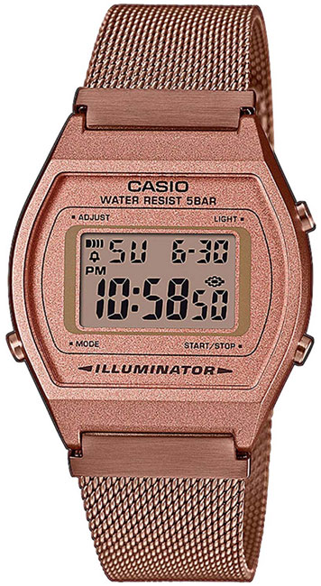 фото Наручные часы женские casio b640wmr-5a золотистые