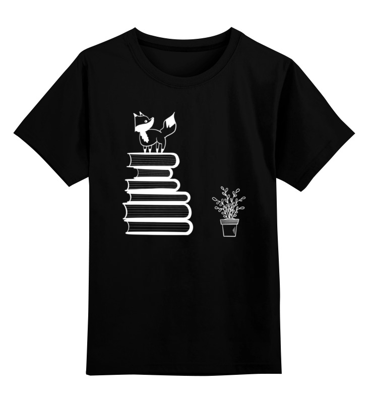 

Футболка детская Printio Лисичка с книгами by komlove цв. черный р. 152, Лисичка с книгами by komlove
