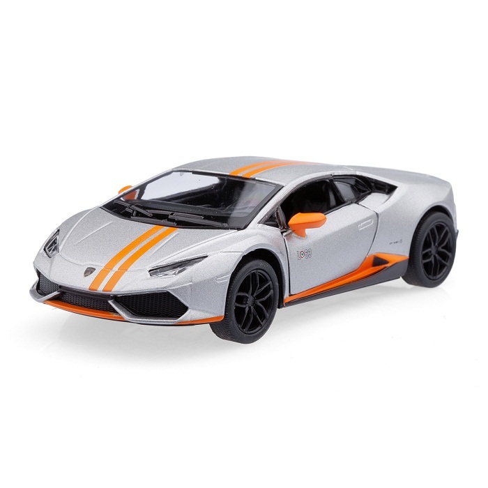 Модель машины Kinsmart КТ5401, 3 Lamborghini Huracan LP 610-4 Avio 1:36 серебристая инерц