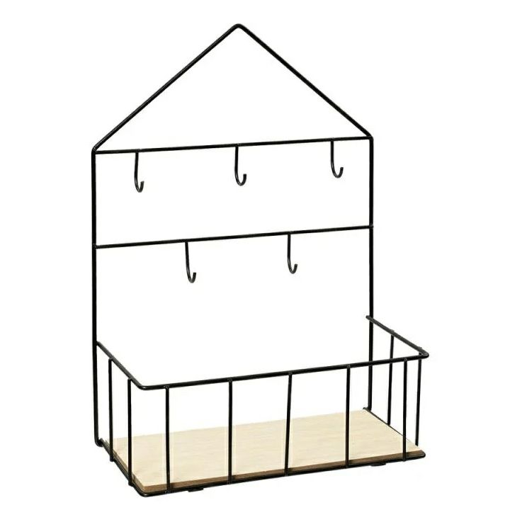 Полочка с железными крючками 25 х 11 х 33 см в ассортименте (цвет по наличию)