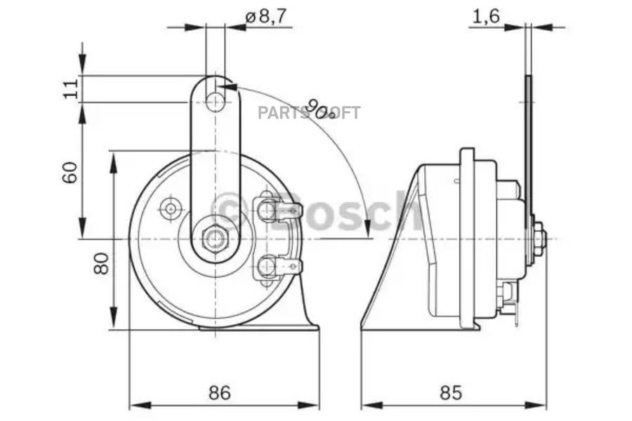 BOSCH Сигнал звуковой BOSCH 9320335007