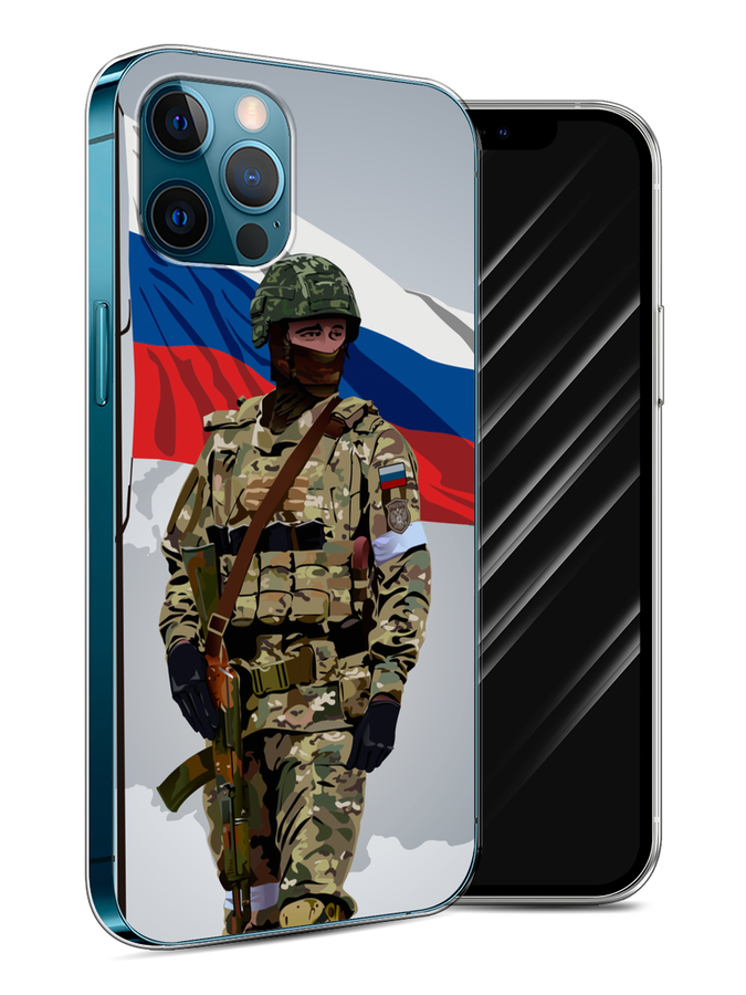 

Чехол Awog на Apple iPhone 12/12 Pro "Солдат с флагом", Белый;синий;красный;зеленый, 12550-1