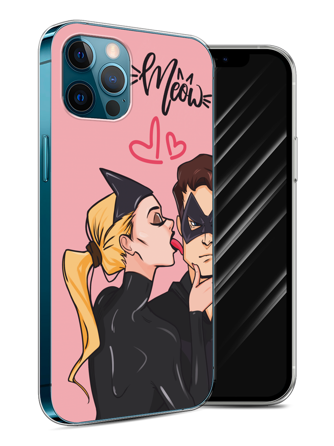 

Чехол Awog на Apple iPhone 12/12 Pro "Kiss of Cat Woman", Розовый;черный;бежевый, 12550-1