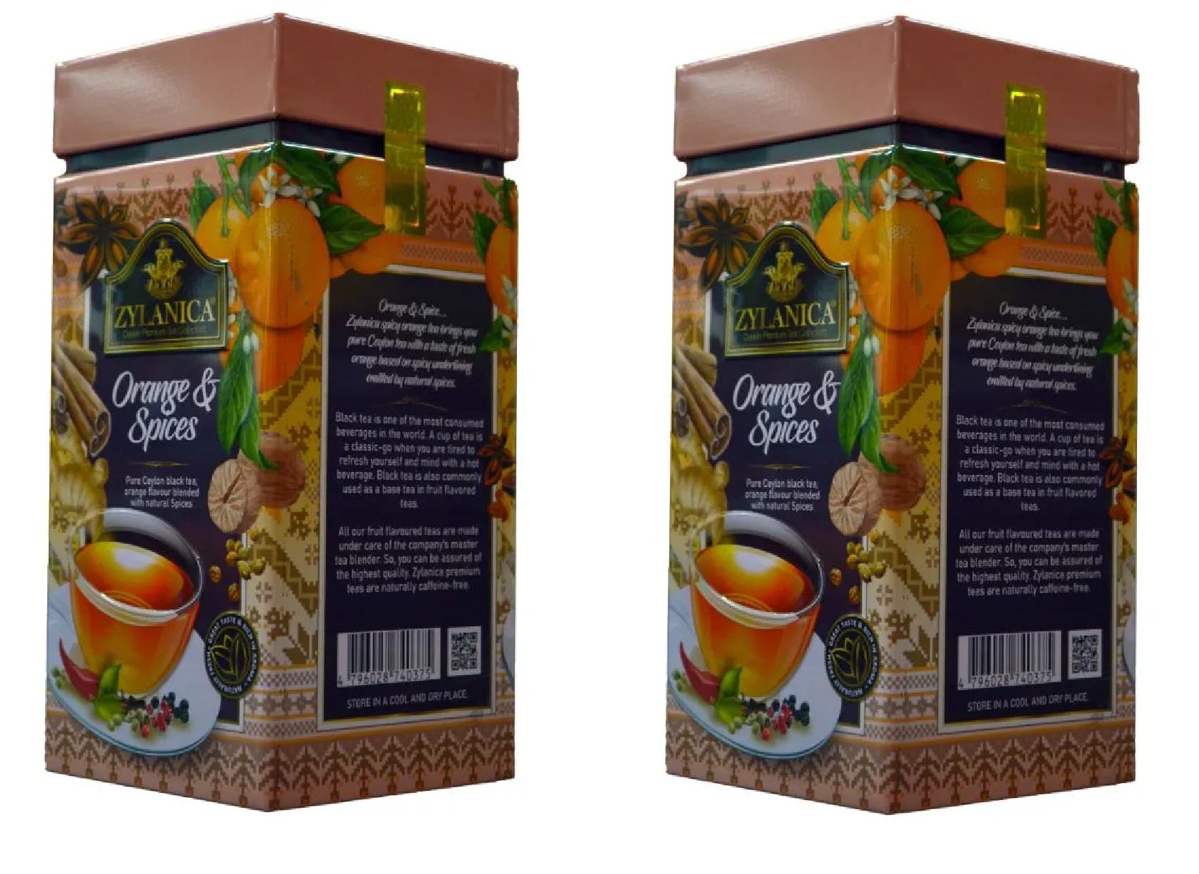 

Чай черный Zylanica листовой, Ceylon Premium Collection, Orange&Spice, 200 г х 2 шт