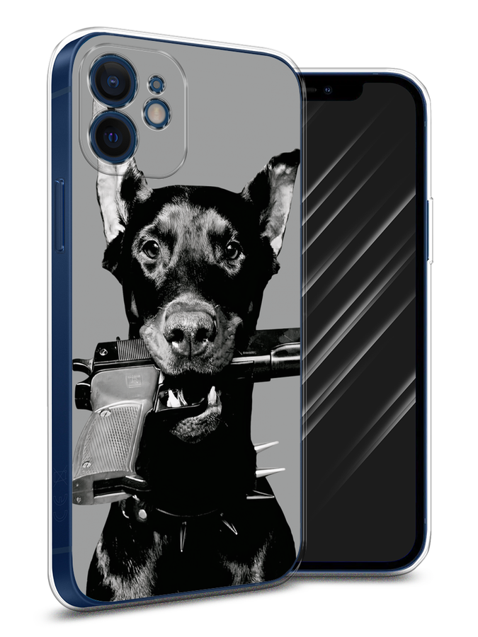 

Чехол Awog на Apple iPhone 12 Mini "Доберман", Серый, 12650-1