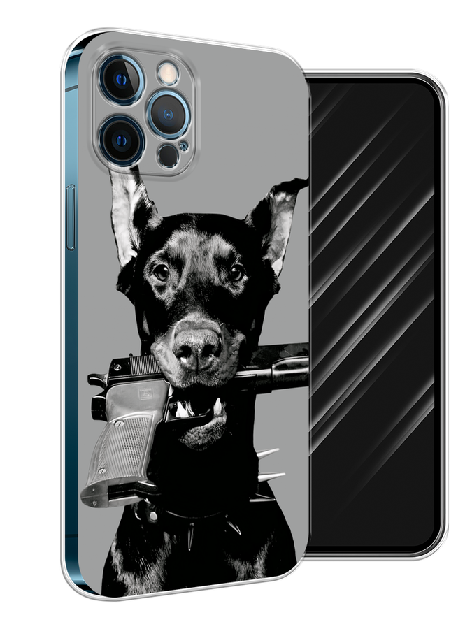 

Чехол Awog на Apple iPhone 12 Pro Max "Доберман", Серый, 12750-1