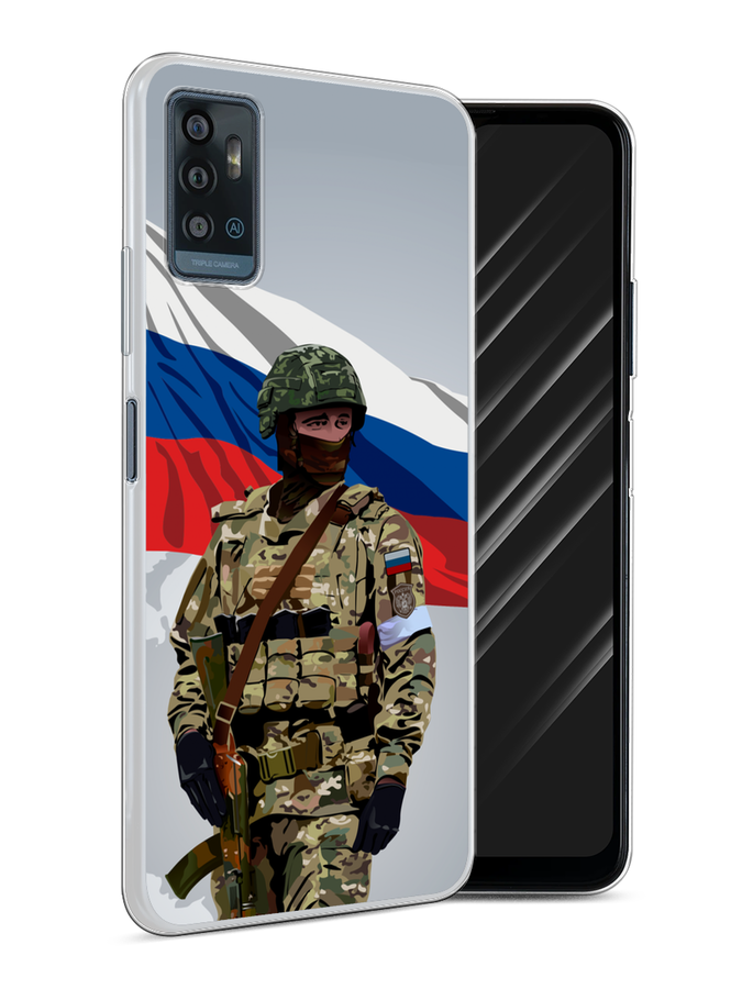 

Чехол Awog на ZTE Blade A71 "Солдат с флагом", Белый;синий;красный;зеленый, 134450-1