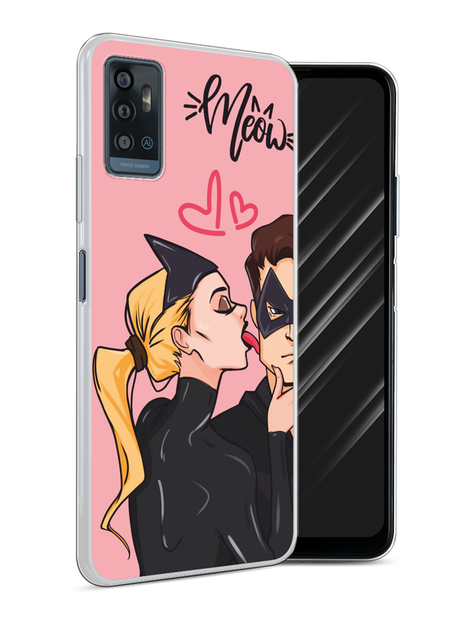 

Чехол Awog на ZTE Blade A71 "Kiss of Cat Woman", Розовый;черный;бежевый, 134450-1