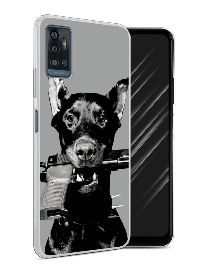 

Чехол Awog на ZTE Blade A71 "Доберман", Серый, 134450-1