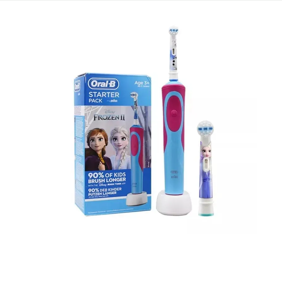 Электрическая зубная щетка Oral-B Vitality Kids Холодное сердце Starter Pack голубая зубная щетка электрическая braun oral b vitality starter pack d12 523 1
