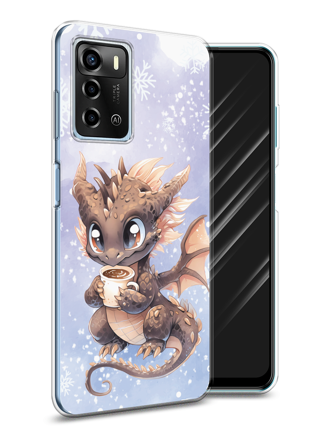 

Чехол Awog на ZTE Blade A72/V40 Vita "Дракончик с кружкой тёмный", Бежевый;розовый;серый, 135450-1