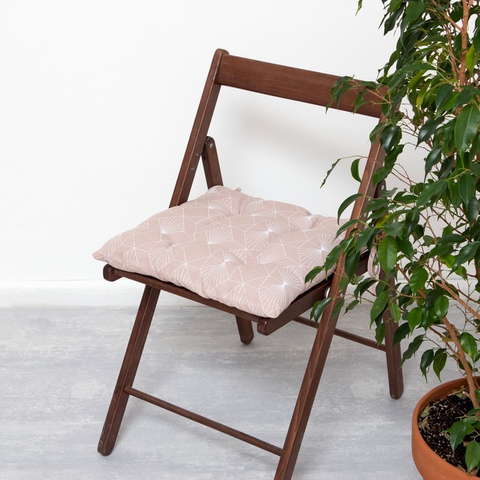 фото Сидушка на стул доляна geometry 42х42х7 , 100% хлопок, 164 г/м2
