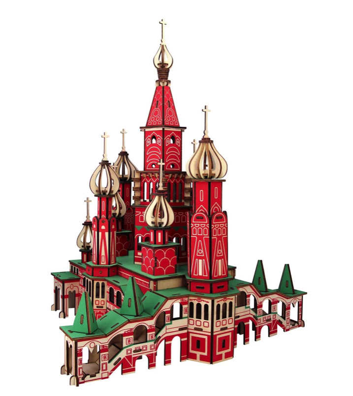 

Сборная деревянная модель Церковь цветная