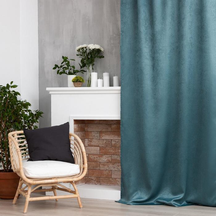 фото Штора портьерная этель классика бирюзовый, 270x300 , 100% п/э