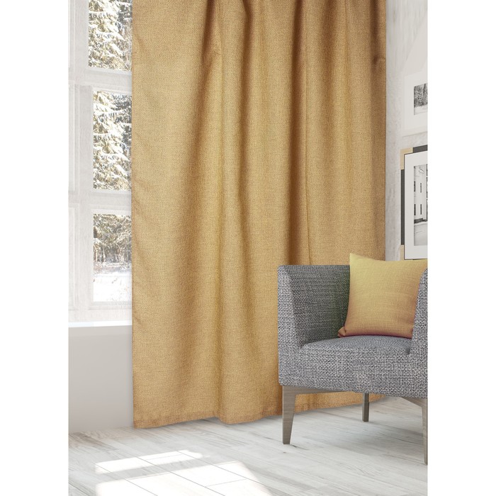 Штора портьерная Этель без держателя 135х270 Рейнбоу, бежевый