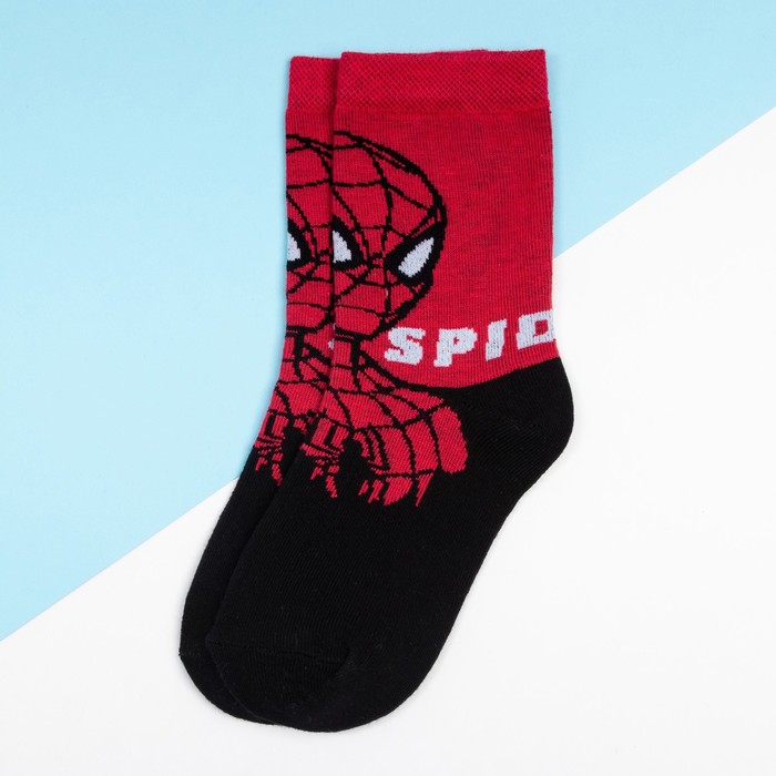 Носки Человек-паук, MARVEL, цвет чёрный, 18-20 см