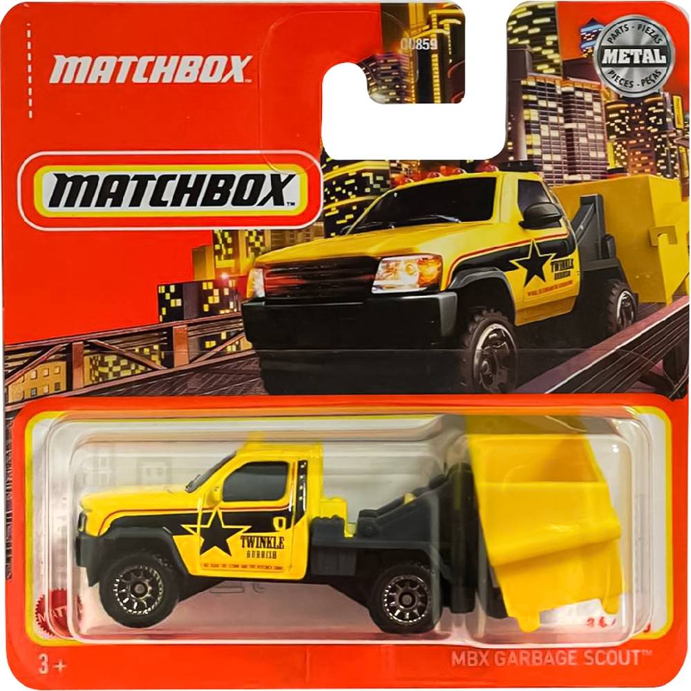 Машинка Mattel Matchbox MBX Garbage Scout, HFR80 C0859 024 из 100 original mattel matchbox 30782 car model 1 64 diecast 70 years 2018 dodge charger 13 100 vehicle toys for boys collection gift