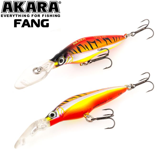 

Воблер Akara Fang 50F 3,5 гр 1/8 oz 2,0 in A10, Разноцветный, Fang