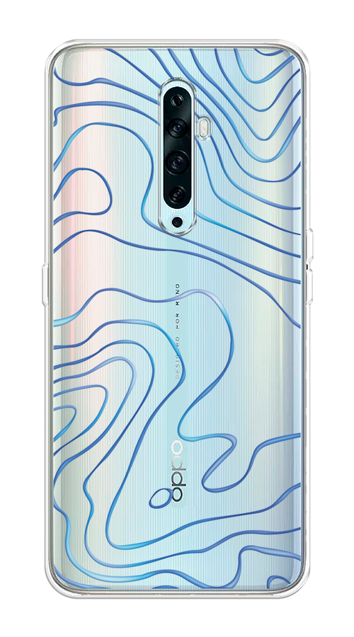 

Чехол на Oppo Reno 2Z "Blue lines", Прозрачный;синий, 251850-1