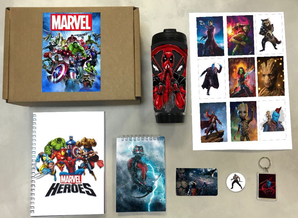 

Бокс с подарком с Супергероями Вселенной MARVEL -5, 51502454-5, 7 предметов