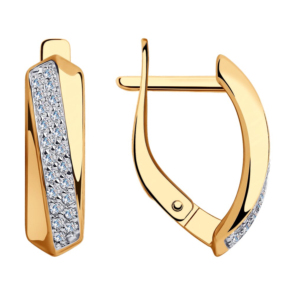 

Серьги из красного золота Diamant 51-120-00424-1, фианит, 51-120-00424-1