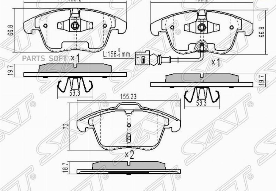 

Колодки тормозные перед VAG Q3/TIGUAN 08-11/POLO VI 20- SAT ST5N0698151